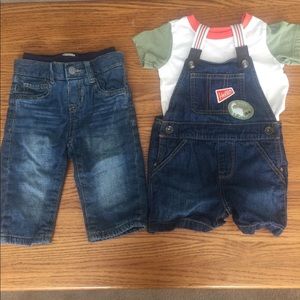 Jeans and overall set 9-12 months